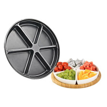 Round Container 6 Compartment PET Plastic Fruit Tray Blister